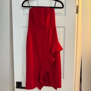 Elegant Red Strapless Dress